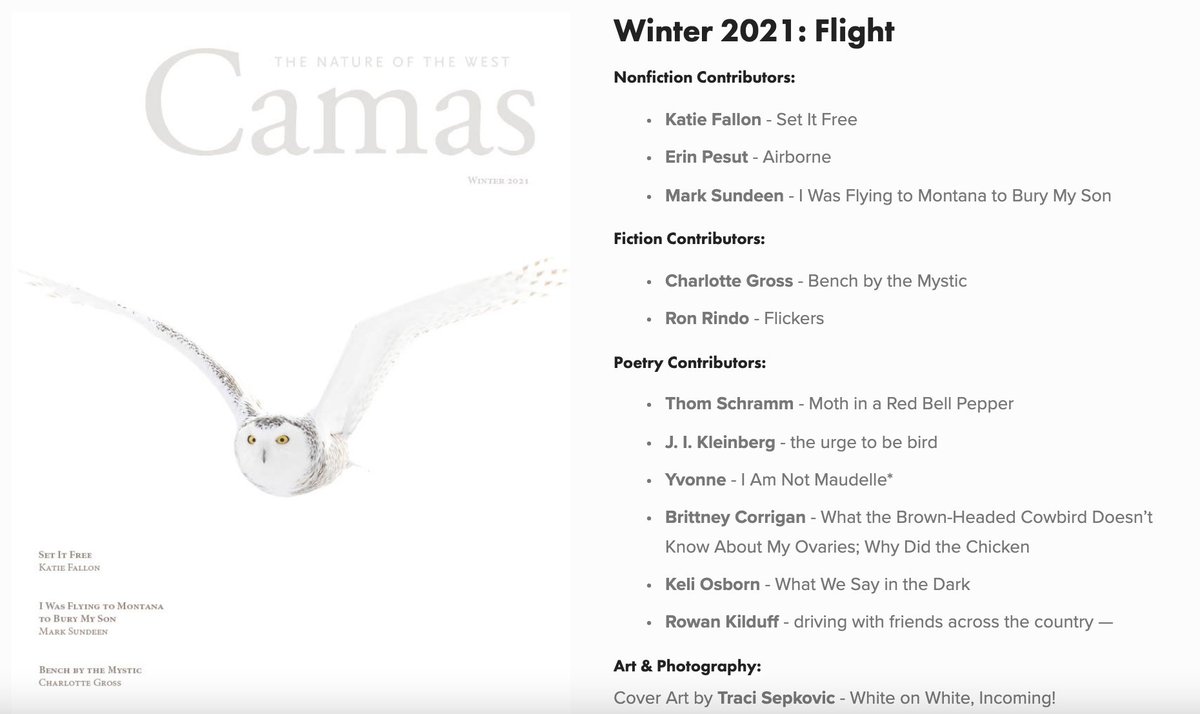 Thank you <a href="/CamasMag/">Camas Magazine</a> for giving "Bench by the Mystic" a beautiful place to roost. If you're into swans, <a href="/SomervilleCity/">City of Somerville</a> , reimagined archetypes, mothers &amp; daughters, and finding beauty in places humans haven't been kind to... this story is for you ilwe.io/charlottelgros…