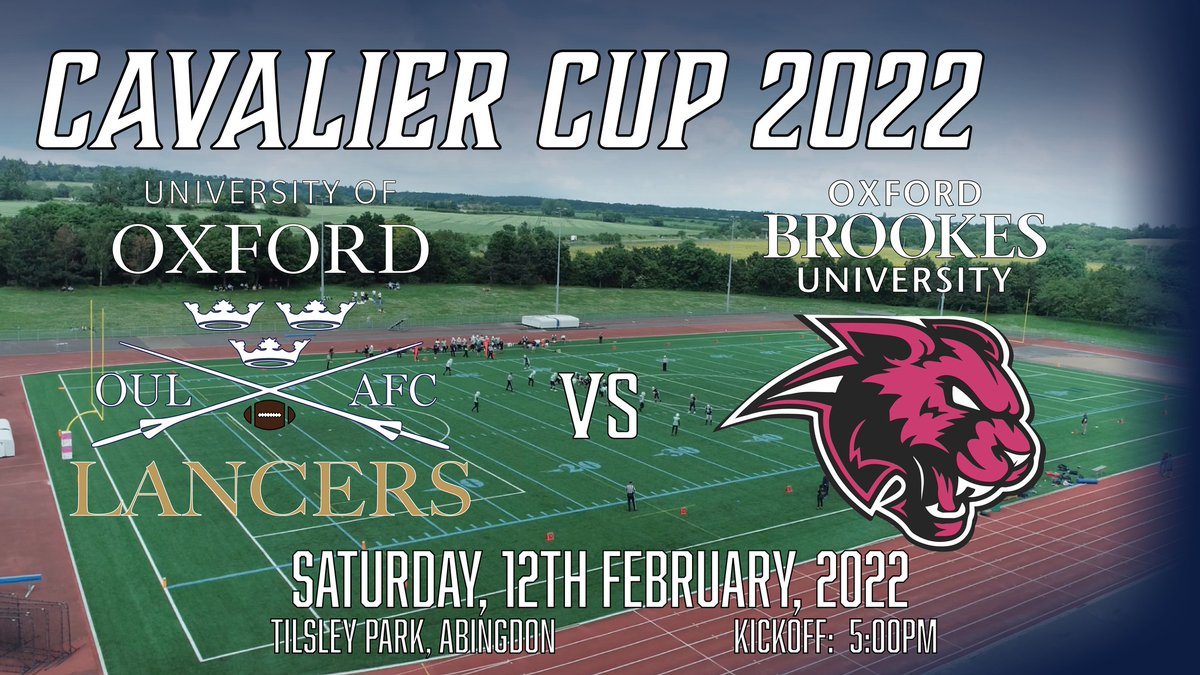 Get your tickets now! There is a very LIMITED supply,
so please act fast to ensure you won't miss out on the
biggest American Football game this term!
Tickets available through OXEX only!

Book here👉bookoxex.com/Go/CavalierCup…

#gameday #leadthecharge #oxfordlancers
#oxfordunisport