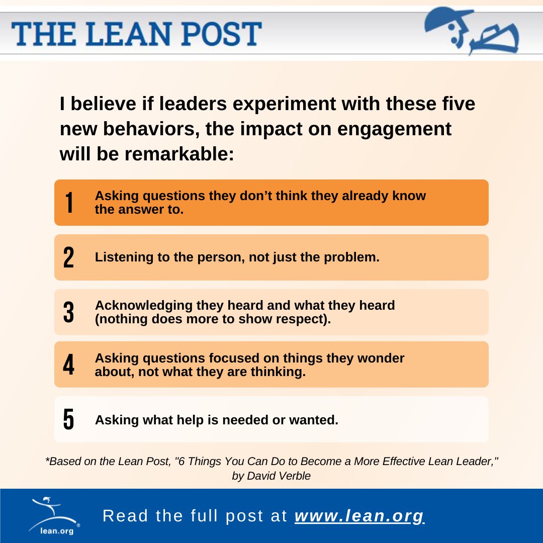 LeanDotOrg's tweet photo. Learn more about how you can become a more effective leader in this Lean Post:
https://t.co/UxfSdPxbcw
#LeanThinking #leadership #management #leanleader #listening #culture https://t.co/AsapWpnznS