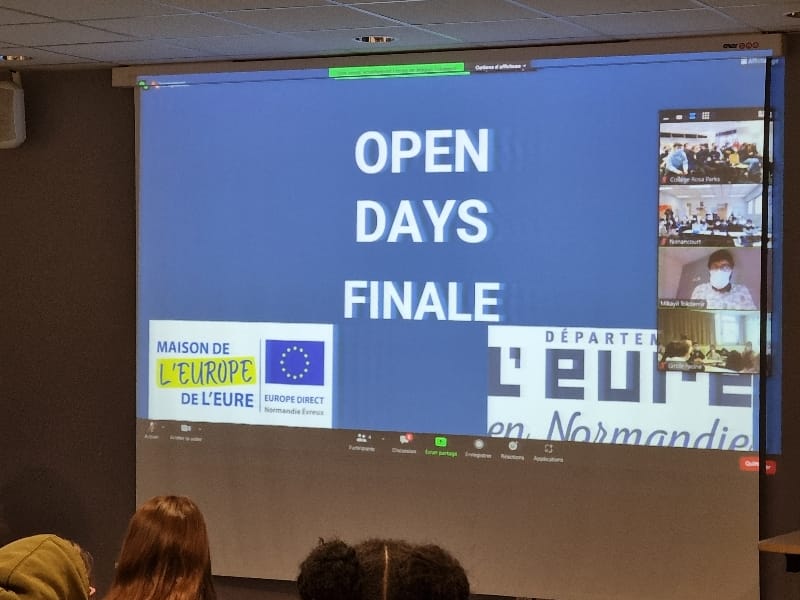 Finalistes ! Bravo à nos élèves de 4eme LCE et à leur professeur, Mme Feuillolay, pour leur belle 3ème place au concours des Opendays !
<a href="/EuropeEure/">Maison de l'Europe de l'Eure - Europe Direct 🇪🇺</a>