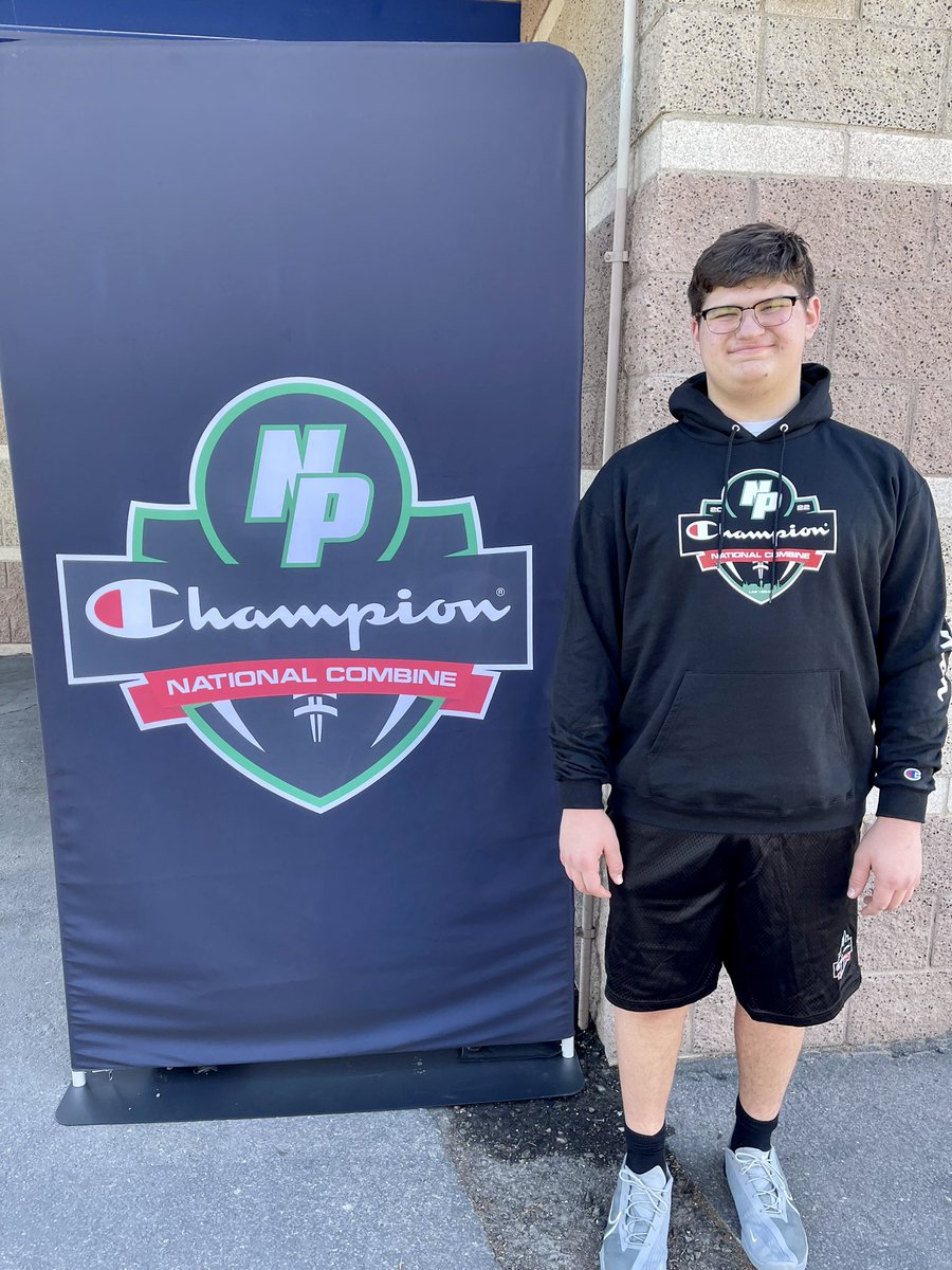 AlexPoholik's tweet photo. Thank you for the invite @npshowcases &amp; @GHoward_Scout to the NP National Combine in Vegas and the opportunity to be showcased. #npshowcase
#collegefootball https://t.co/vQKuAs6dGr