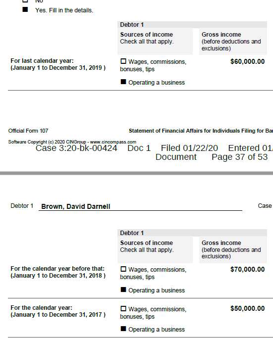 scoopnash's tweet photo. #NEW: @youngbuck's recent bankruptcy & supplied tax records show the Artist is making ~$60K/yr in music income and bought food to pay to stay at g/f's home instead of paying rent. $46K in child support debt, owes $5K on a car & #FlatBroke joint custody of 2 of 6 children. https://t.co/C0ljpOqt9F