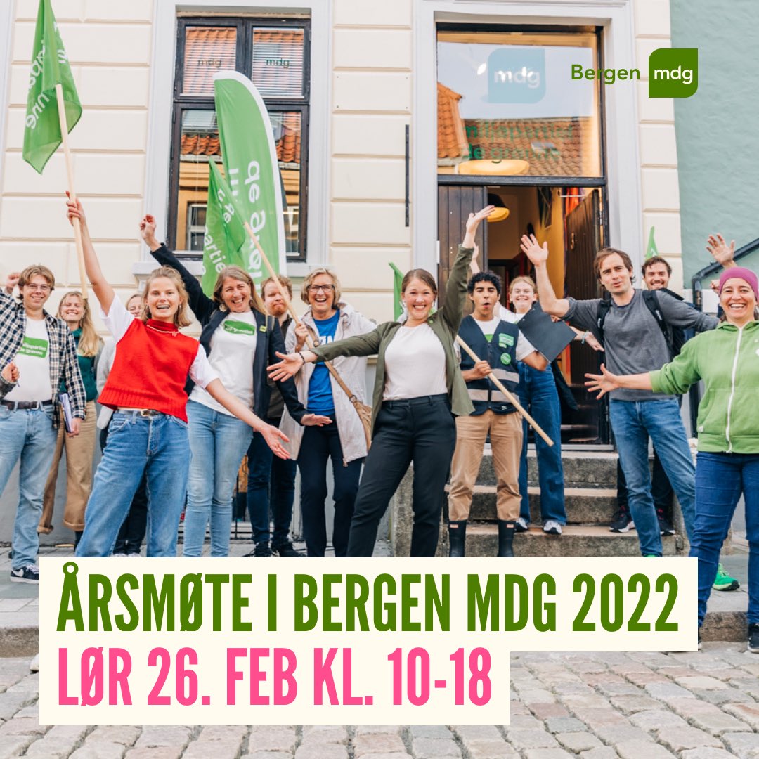 Velkommen til årsmøte i Bergen MDG 2022! 💚 Husk å melde deg på 👉 bergen.mdg.no/nyhet/arsmote-…
