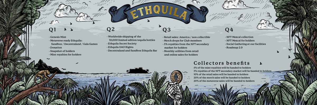 Ethquila_nft's tweet photo. Ethquila, what collectors drink. #Roadmap RT🔁 for a #whitelist spot. #NFT https://t.co/YMnL7cUMgs