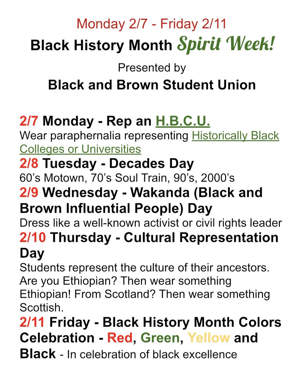 Tjhaka08's tweet photo. Athens Drive Black History Month Spirit Week ♥️🖤💚 https://t.co/U9ItnxW8T5