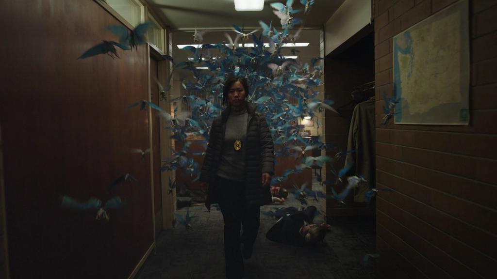 DCEUTSS's tweet photo. Incredible how James Gunn uses his experience in horror and creatures for Chapter 6 of #Peacemaker https://t.co/IUOYLei7hn