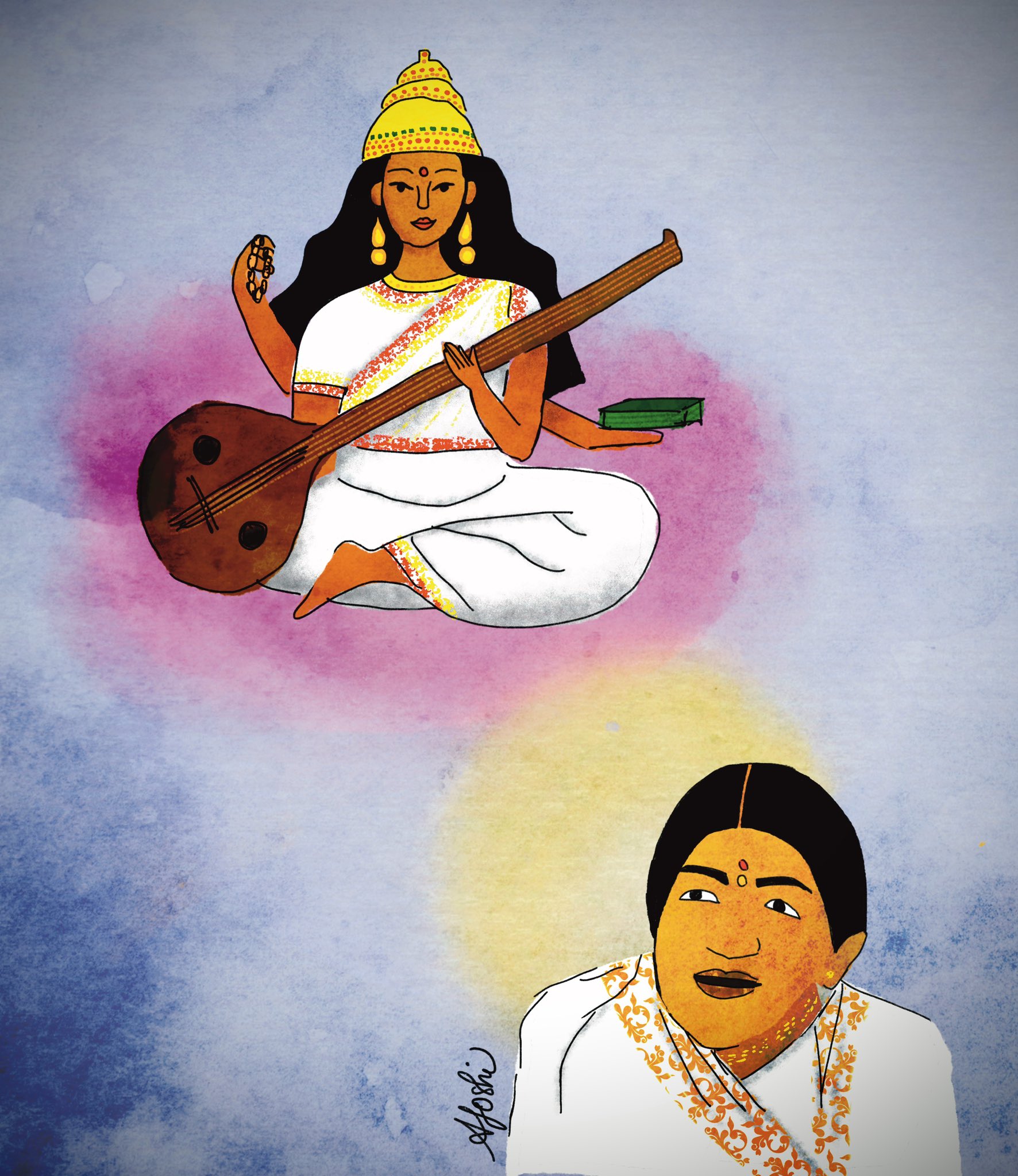 Goddess Laksmi, Shiva Ganesha Saraswati Drawing Coloring book, Sarawati,  monochrome, fictional Character png | PNGEgg