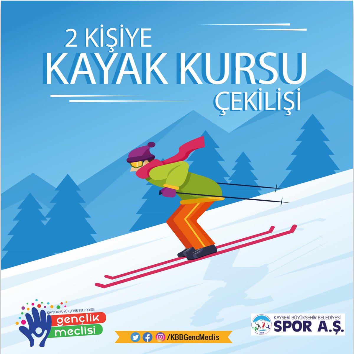 KBB Gençlik Meclisi (@kbbgencmeclis) on Twitter photo çekiliş var!
2️⃣ şanslı takipçimize, Kayak Kursu hediye.
Erciyes Dağı’mızda muhteşem bir gün geçirmek için hemen çekilişe sen de katıl! 🏔
Koşullar;
<a href="/KBBGencMeclis/">KBB Gençlik Meclisi</a> hesabını takip etmek,
Bu gönderiyi retweet yapmak,
Yoruma en az 3 arkadaşını etiketlemek.
📅Son gün 13 Şubat çekiliş var!
2️⃣ şanslı takipçimize, Kayak Kursu hediye.
Erciyes Dağı’mızda muhteşem bir gün geçirmek için hemen çekilişe sen de katıl! 🏔
Koşullar;
<a href="/KBBGencMeclis/">KBB Gençlik Meclisi</a> hesabını takip etmek,
Bu gönderiyi retweet yapmak,
Yoruma en az 3 arkadaşını etiketlemek.
📅Son gün 13 Şubat