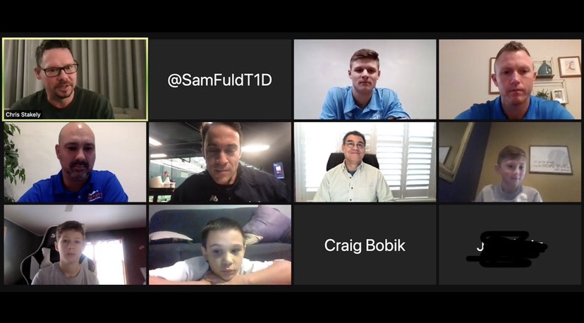 First stop is in Session 2 is with Baseball where Sam is leading conversations with our campers! #SamFuldT1D