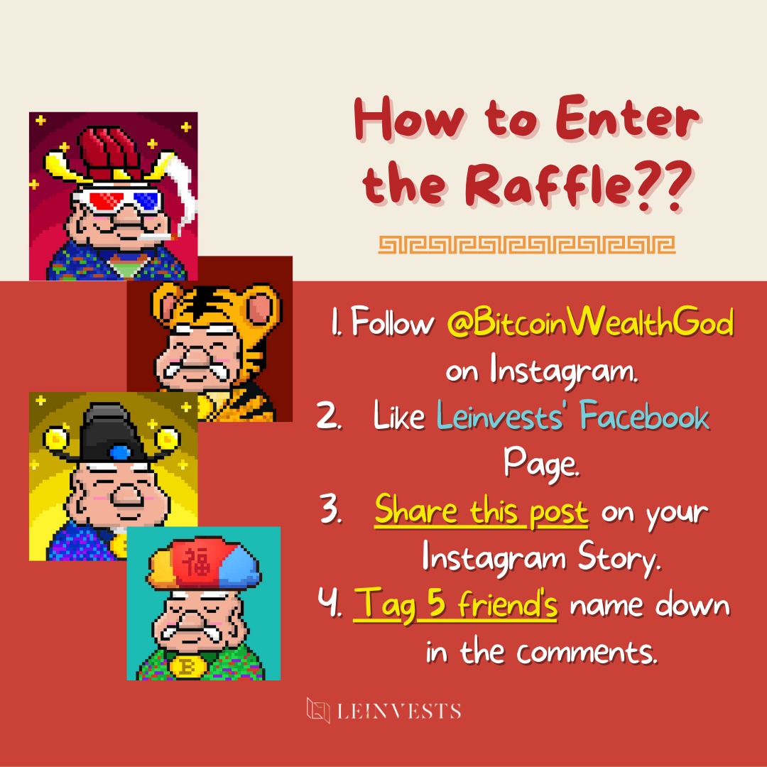 btcwealthgods's tweet photo. BWGs x Leinvests Giveaway!

We are giving away...

1 x Bitcoin Wealth Gods NFT
20 x WL spots
50 x Investing Course Discounts  

Go over to Leinvest's IG page for a chance to win! 

Link: https://t.co/qj2CAupUK2

The giveaway ends in 13 hours ~

#nftgiveaway #SOLGiveaway #hknft https://t.co/MFdyB9Ypom