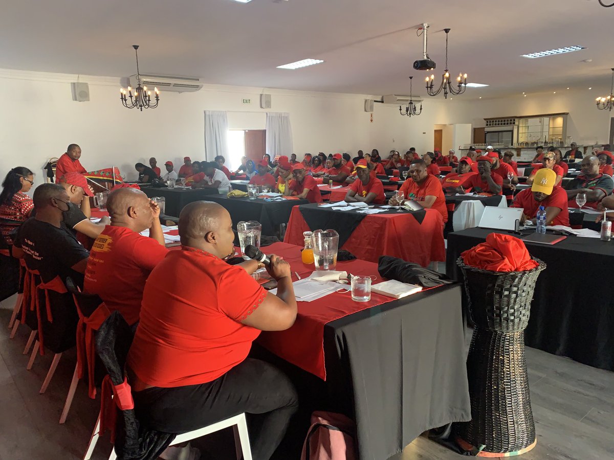 EFFWesternCape_'s tweet photo. EFF Western Cape CCT Deployees Cmsr ⁦@mmokausem⁩ together with Cmsr ⁦@tsekomafanya⁩ and Cmsr ⁦@PaulnitaM⁩ making their contributions during the Plenum #EFFPlenum2022 ⁦@EFFSouthAfrica⁩ https://t.co/LH1mNFq47a
