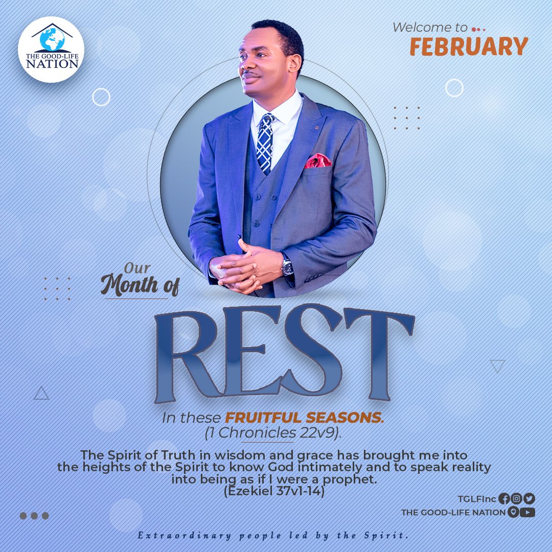 It is my year of PERFECTION, the month of REST (1 Chronicles 22v9) - in these fruitful seasons. The beauty and glory of the LORD have become the defining features of my life: the exhibition of truth in its fullness- thus the Spirit of Truth in wisdom and grace... 
#RPN