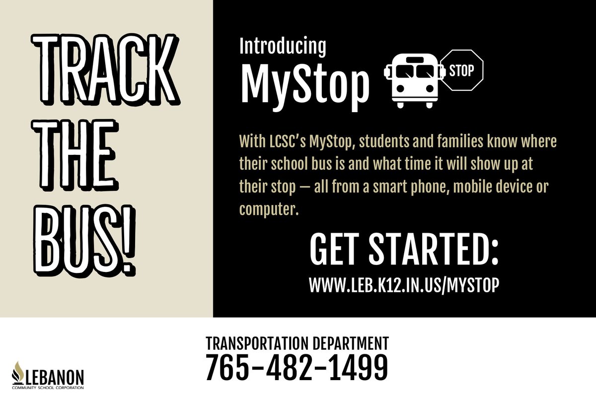 Reminder: in this winter weather, don’t forget to use our MyStop app! Track your bus’s estimated arrival time and stay warm!