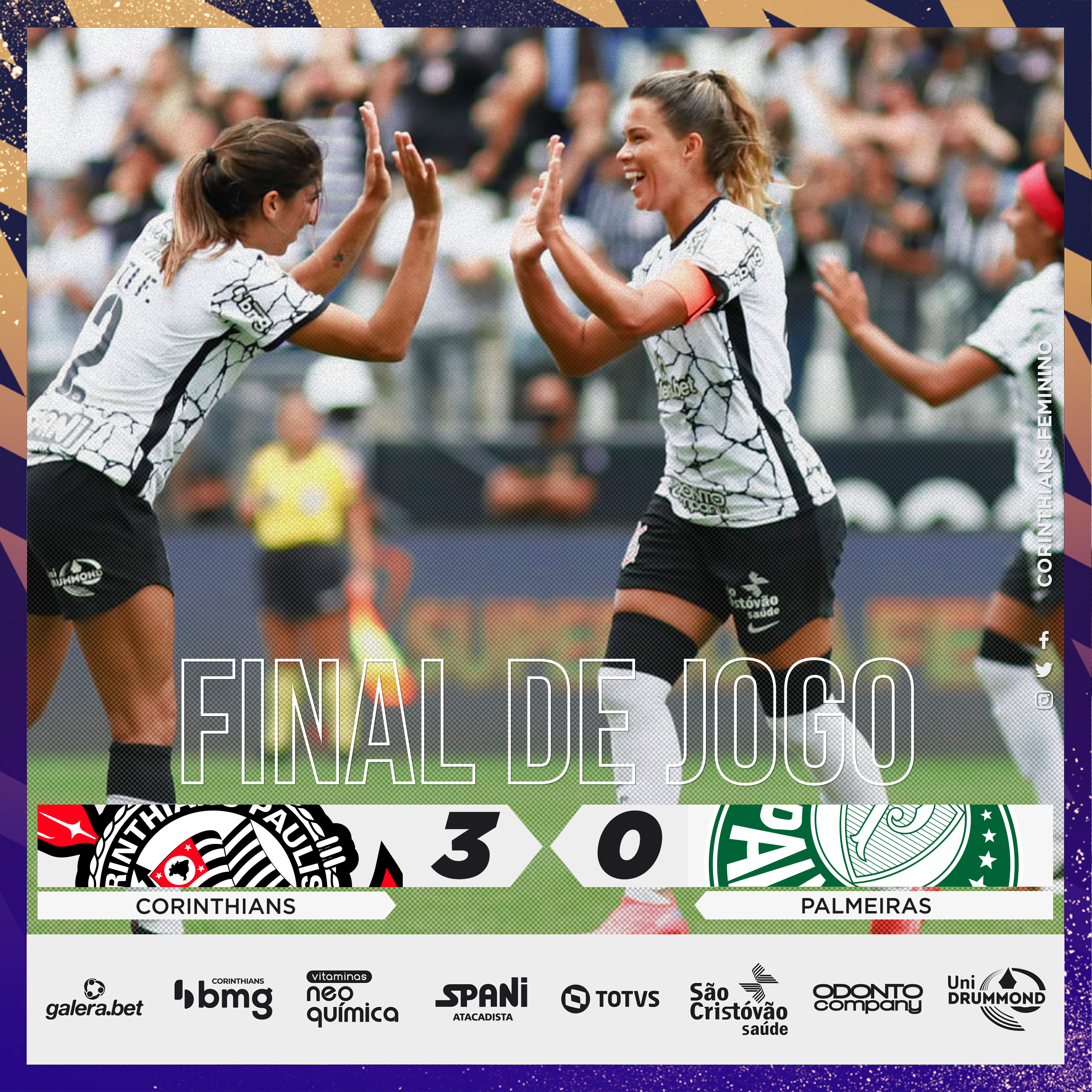 SC Corinthians Paulista - Fim de jogo!! O Corinthians Futebol Feminino sai  na frente na decisão do Brasileirão Feminino! Boa, brabas!!! 👏🏽 Palmeiras  0 🆚 1 Corinthians ⚽️ Gabi Portilho O jogo