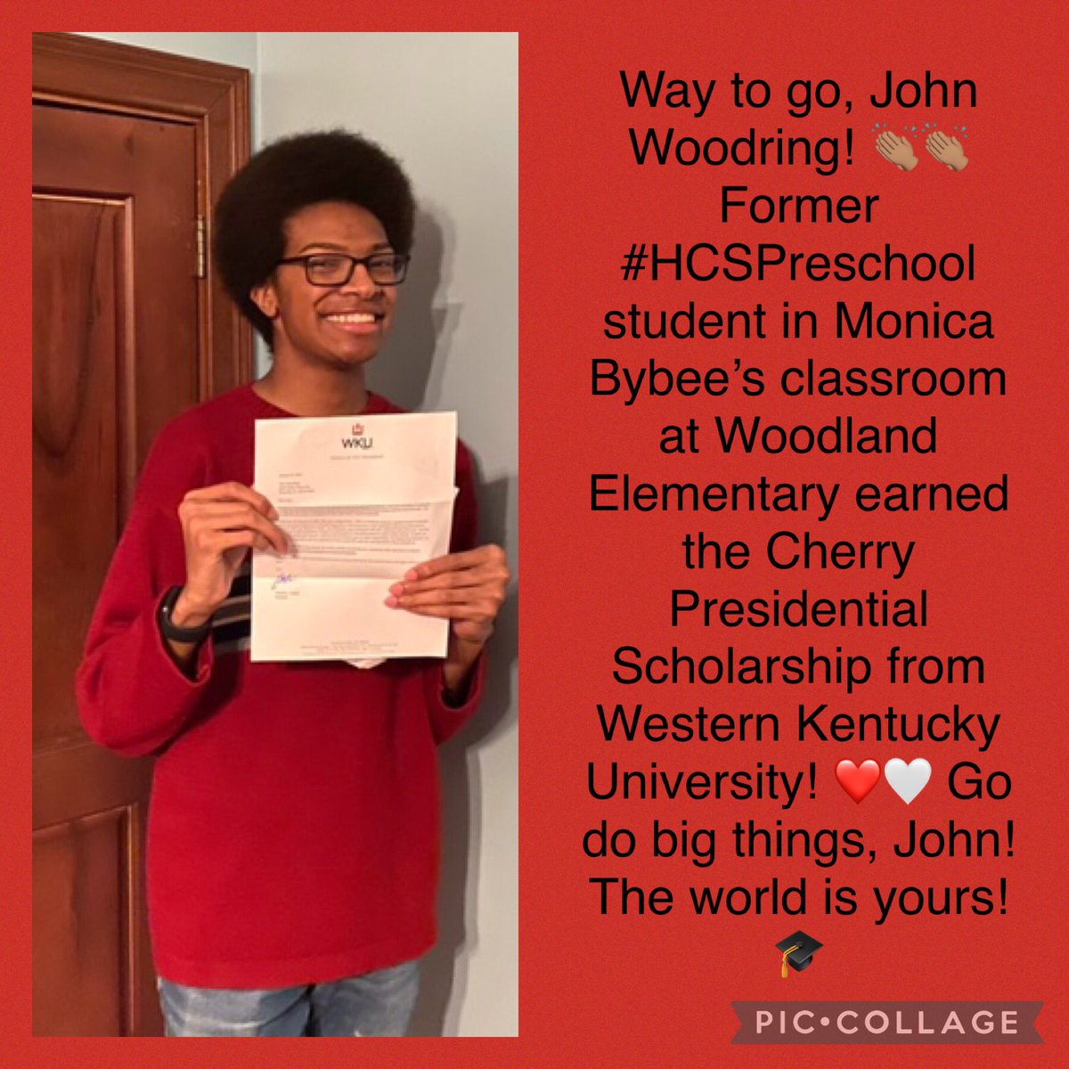 CarlenaSheeran's tweet photo. Once you are a #HCSPreschool graduate, we continue to root for your success as you travel through life! ๐จ๐ฝโ๐Proud moment for this awesome young man & former student of @MonicaBybee! โค๏ธ #HCSStrongerTogether #GreatStartGreatSuccess #TheFutureIsBright #GoJohnGo https://t.co/ErSxHUzZoF