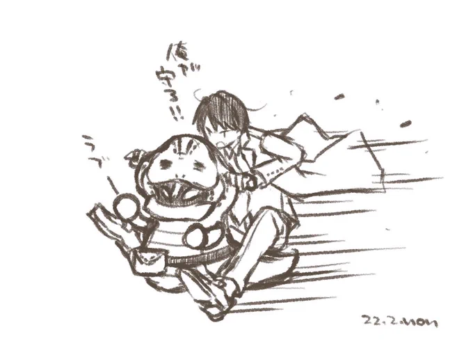 リバイス垢に置いてきたんだけど可愛く描けたからこっちでも見て…
実はラブコフに助けられてたヒロミがラブコフの背に乗って三兄弟のピンチに爆速で駆けつける幻覚(?? 