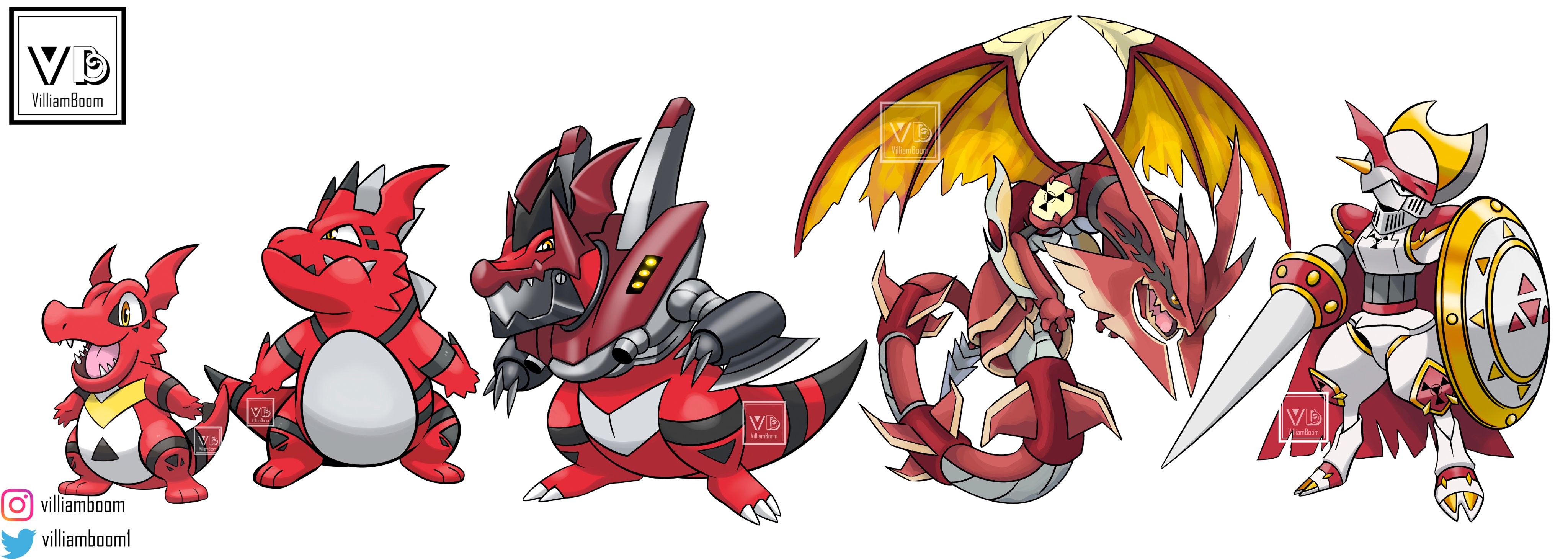 VilliamBoom på Twitter: "The full evolution line is done!! Would you evolve  your Totoguil into Duke Bisharp or Megiquaza?? #pokemon #fakemon  #pokemonart #pokefusion #pokemonfusion #digimon #digimontamers #digimonart  #guilmon #gallantmon #megidramon ...
