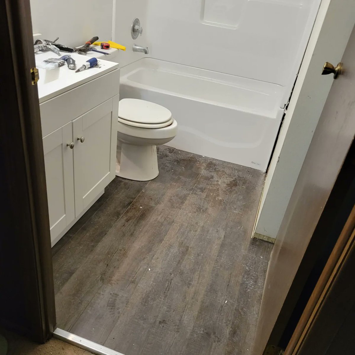 Do you need a new bathroom floor??? Call Nails Home Maintenance they can install you a new one!!!! 740-995-6312