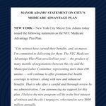 Image for the Tweet beginning: Read @NYCMayor’s statement on the