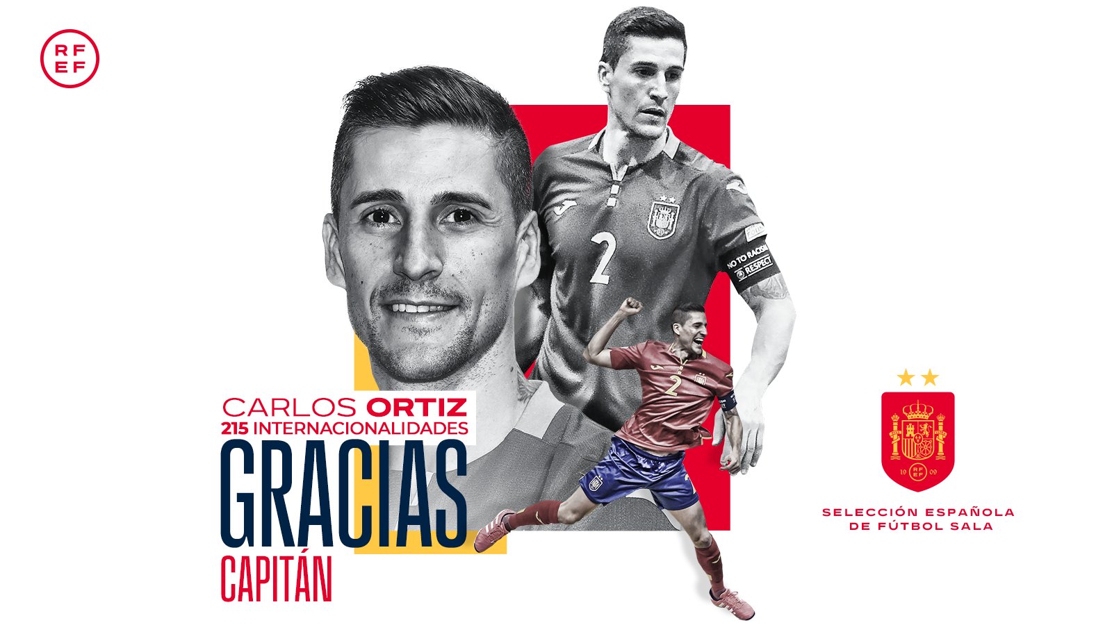 Selección Española de Fútbol Twitter પર: "✨ @ortiz23futsal dice adiós a la @sefutbol Sala ✨ 2️⃣1️⃣5️⃣ internacionalidades, 4️⃣Europeos ganados a espalda y todo un para las futuras generaciones. 🇪🇸 👏🏽👏🏽👏🏽 ¡¡
