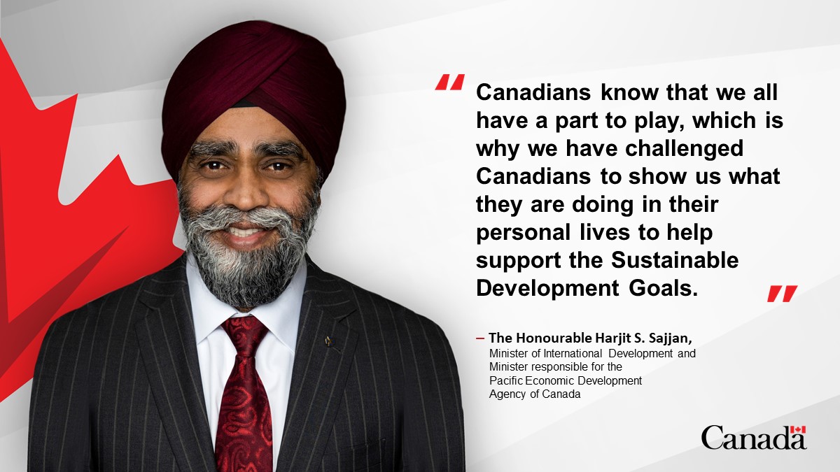HarjitSajjan's tweet photo. Today is the start of International Development Week. I want to thank @CanadaDev &amp; all of our partners who build a more peaceful &amp; inclusive world.
It's also a chance to think about how we can support this effort too. Show us how you're supporting the @UN's SDGs. https://t.co/xOTqRFvgVJ