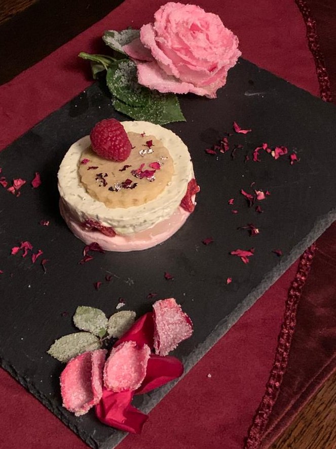 Congrats to the Queen on her #PlatinumJubilee One of our lovely City WI members has been busy perfecting a pudding to enter into the #PlatinumPudding competition. This lychee rose petal panna cotta with lime posset and rose &amp; lime shortbread is fit for a queen!
