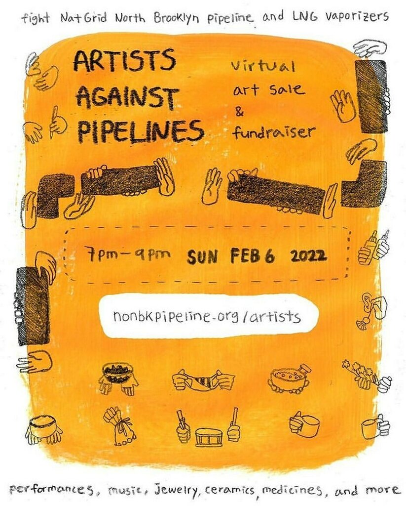 Tonight, <a href="/nonbkpipeline/">No North Brooklyn Pipeline</a> is hosting an online art sale and fundraiser called “Artists Against Pipelines” filled with live and pre recorded performance that features some of the musicians in our collective from 7-9pm via zoom. Sign up on nonbkpipeline.… instagr.am/p/CZpDVFzl6vz/
