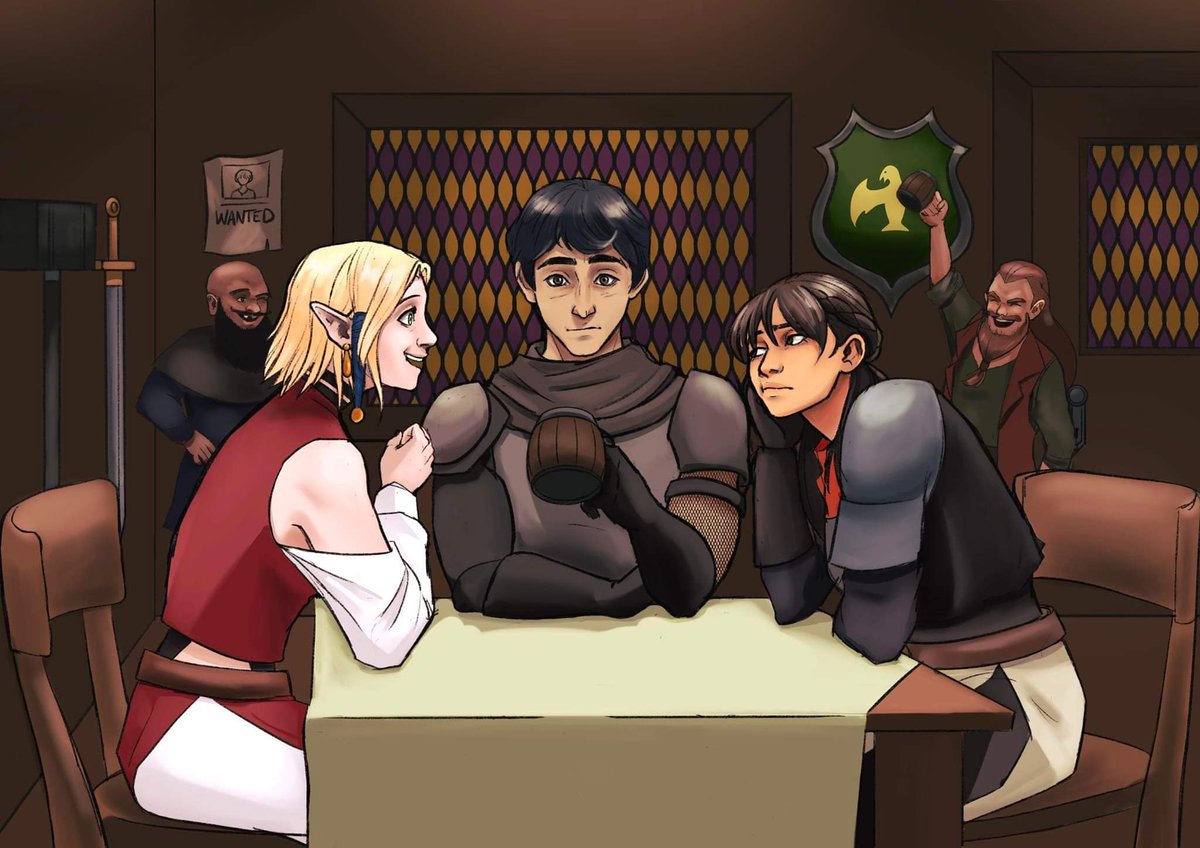 tardy_marty's tweet photo. Friends having a questionable conversation...

#illustration #Procreate #oc #originalcharacters #digitalart #fantasy #fantasyart #fantady tavern https://t.co/sm8ZxwejdE