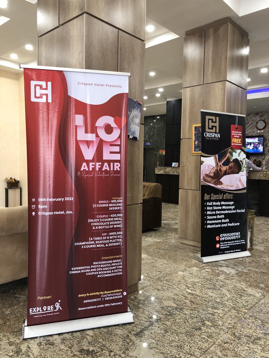 freezle_'s tweet photo. Here is a good place to spend valentines. give your loved ones a treat at the exclusive dinner @ @CrispanHotelJos 

Call to book a ticket. 09136434349 https://t.co/NTWfotqRM6