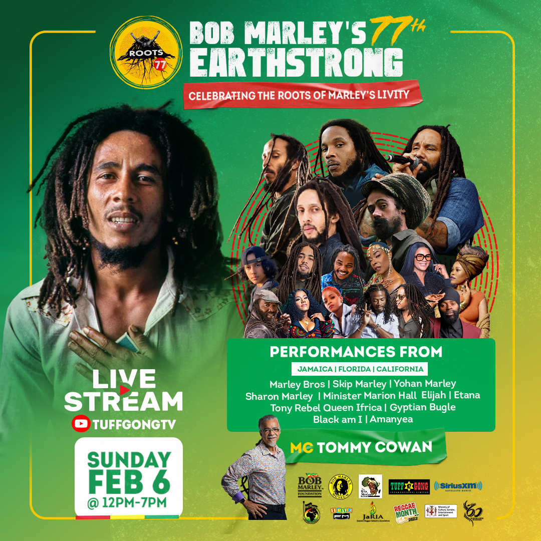 bobmarleymuseum's tweet photo. Join us today for the celebration of Bob Marley’s 77th Earthstrong with #Roots77 live streaming on Youtube from 12pm to 7pm- visit the link in bio!
#BobMarley #Roots77 #BMM #BobMarleyMuseum #VisitJamaica #RediscoverJamaica https://t.co/Rfwr7lmCaC