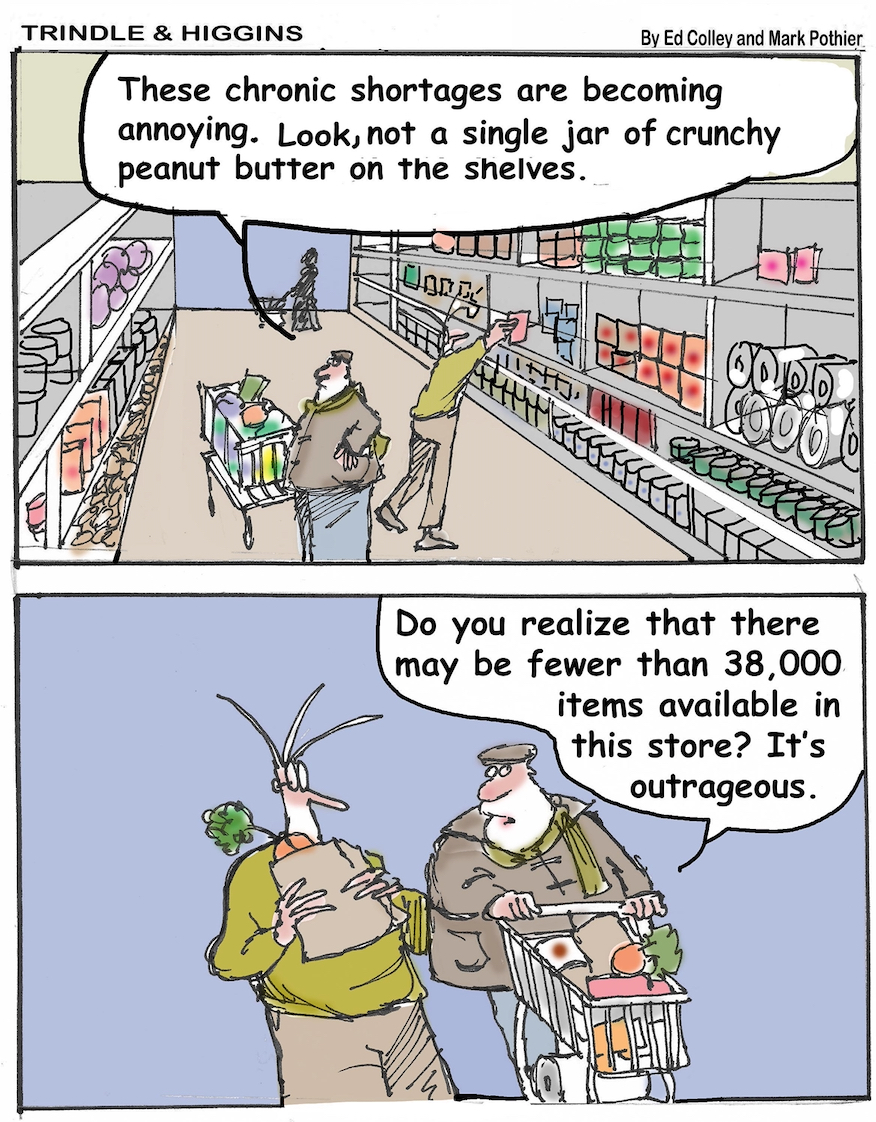 TrindleHiggins's tweet image. Are #supermarketshortages really that bad? Or are we just kinda spoiled? @TrindleHiggins