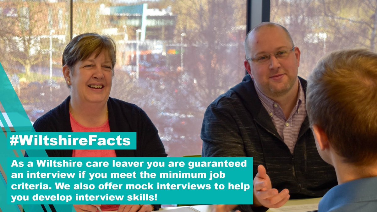 WiltsC_Careers's tweet photo. Here at Wiltshire Council we guarantee care leavers a job interview if you meet the minimum job criteria! 💼 

#WiltshireFacts https://t.co/tpX5QvETtU
