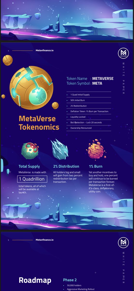 MetaverseToken5's tweet photo. The White Paper is ready!!!!!!! Enjoy https://t.co/R0blM4FpWA