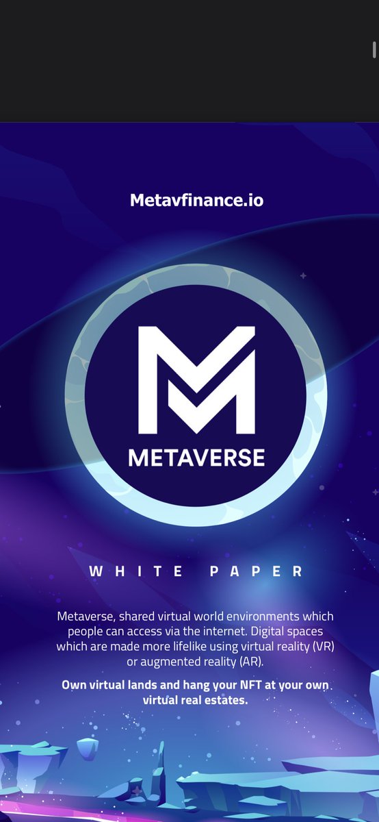 MetaverseToken5's tweet photo. The White Paper is ready!!!!!!! Enjoy https://t.co/R0blM4FpWA