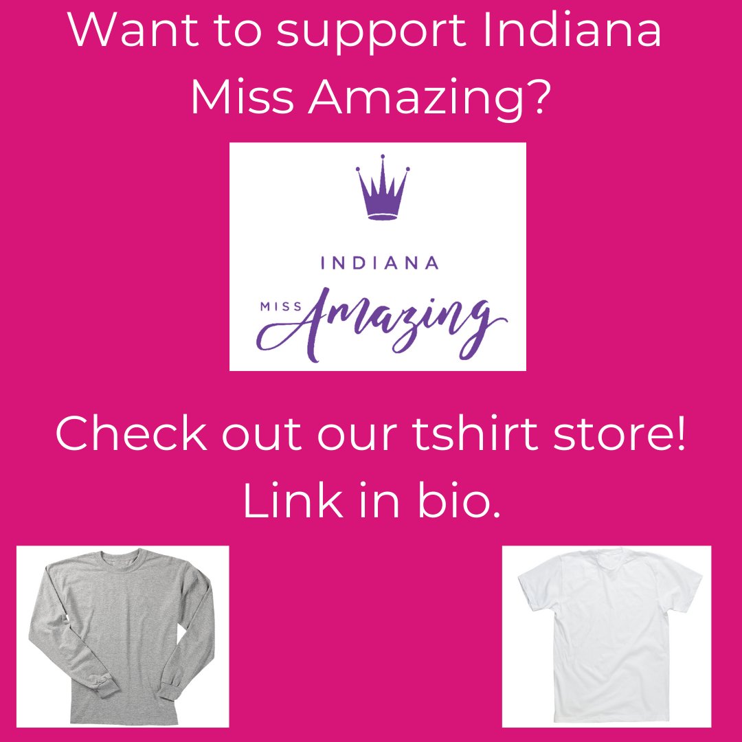 MissAmazingIN's tweet photo. 9 more days to check out our tshirt shop link in our bio! Support Indiana Miss Amazing by rocking our logo &amp; donating to our cause! THANK YOU! https://t.co/z6kgxKKq3M