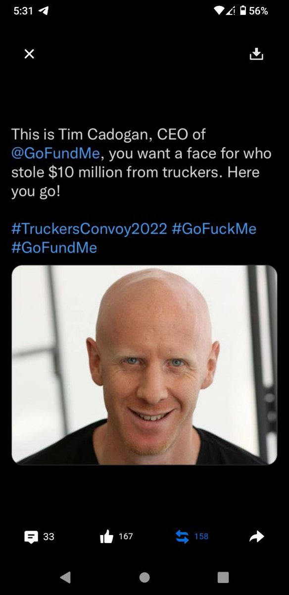 Knuddelbacke's tweet photo. #GoFundMe #TimCadogan #GoFuckMe #TruckersForFreedom2022 https://t.co/AIHC1AIZ01