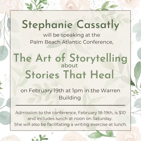 Please join me at <a href="/pbauniversity/">Palm Beach Atlantic</a> to listen to and discuss redemptive stories that heal 🕊