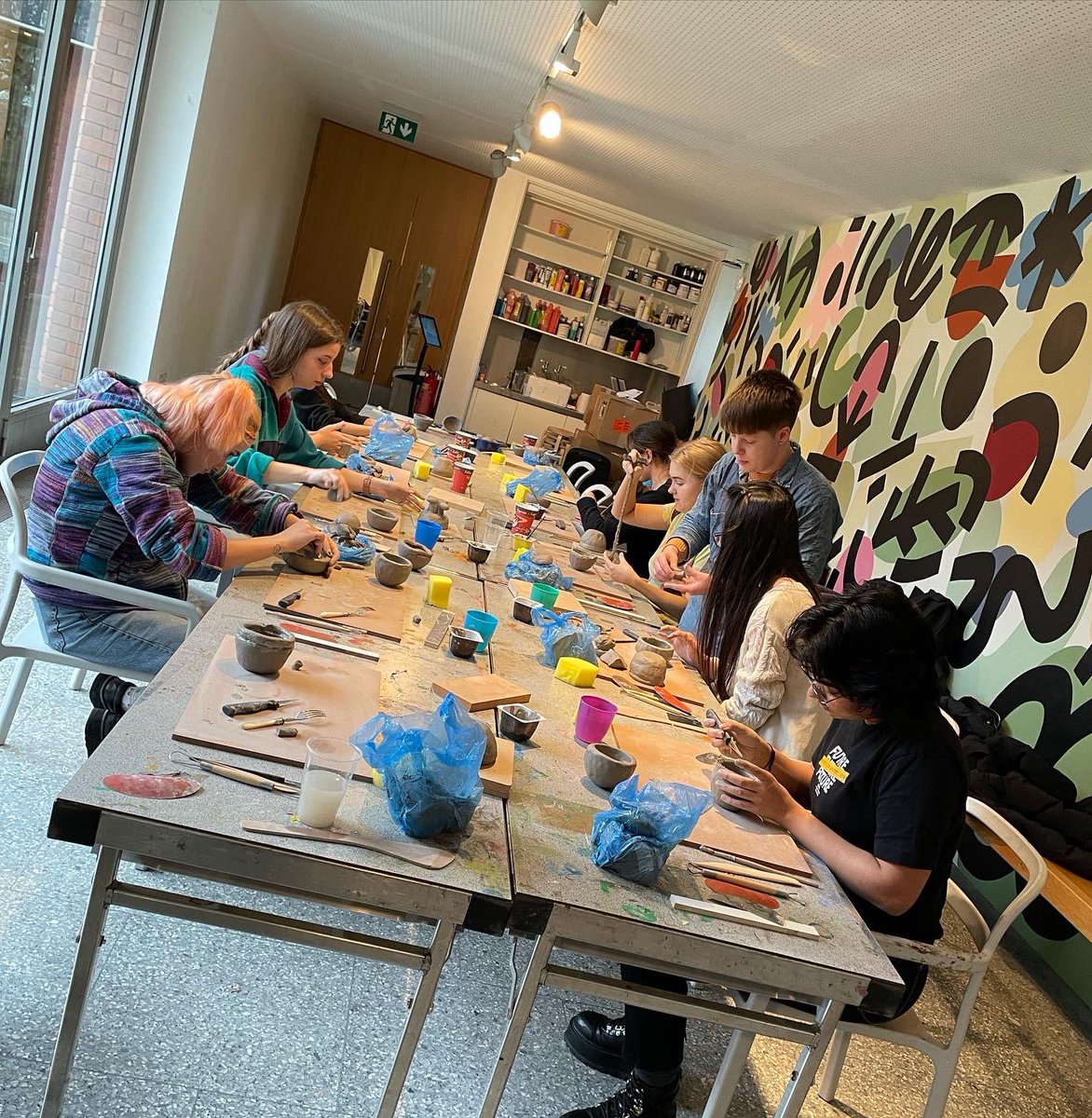 WhitworthYC's tweet photo. Thank you @igoedesigns for a really great ceramics session today as we start to make material for the Whitworth Young Contemporaries honest shop at @thewhitworthshop. Looking forward to seeing the results after they are fired. https://t.co/fIit3M1ClY