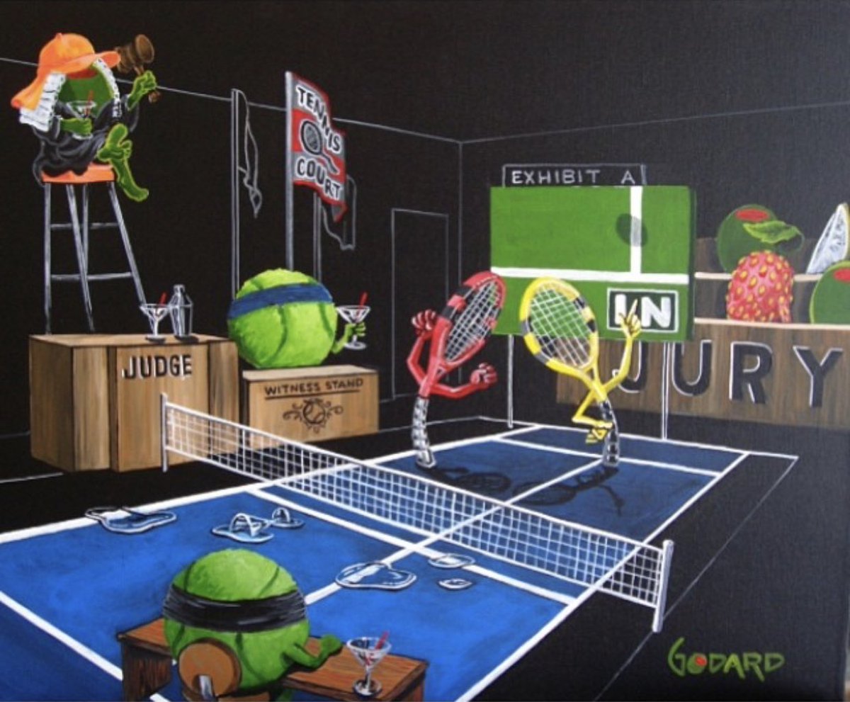 OfficialGodard's tweet photo. Gm
Painting of the day is “#Tennis Court”
#artist #art #draw #godard #godardart @ParkWestGallery #funart #oliveguy #humor #painting https://t.co/ghSpd5T23h