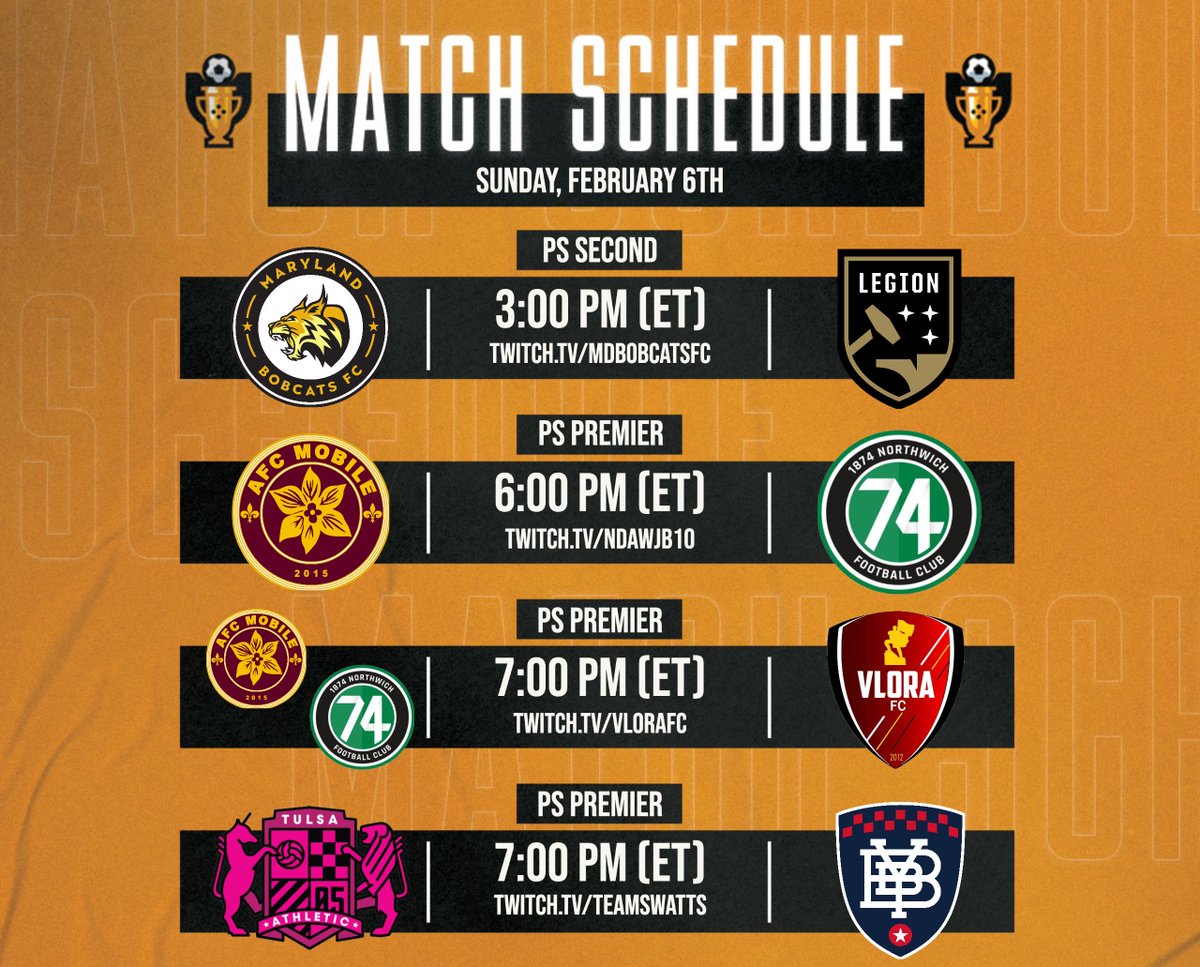 lowerleagueEcup's tweet photo. The 2022 Knockout Stage gets underway today with a full slate of matches!

Today's Schedule ⬇️⬇️⬇️ https://t.co/HJDjBOXCqz