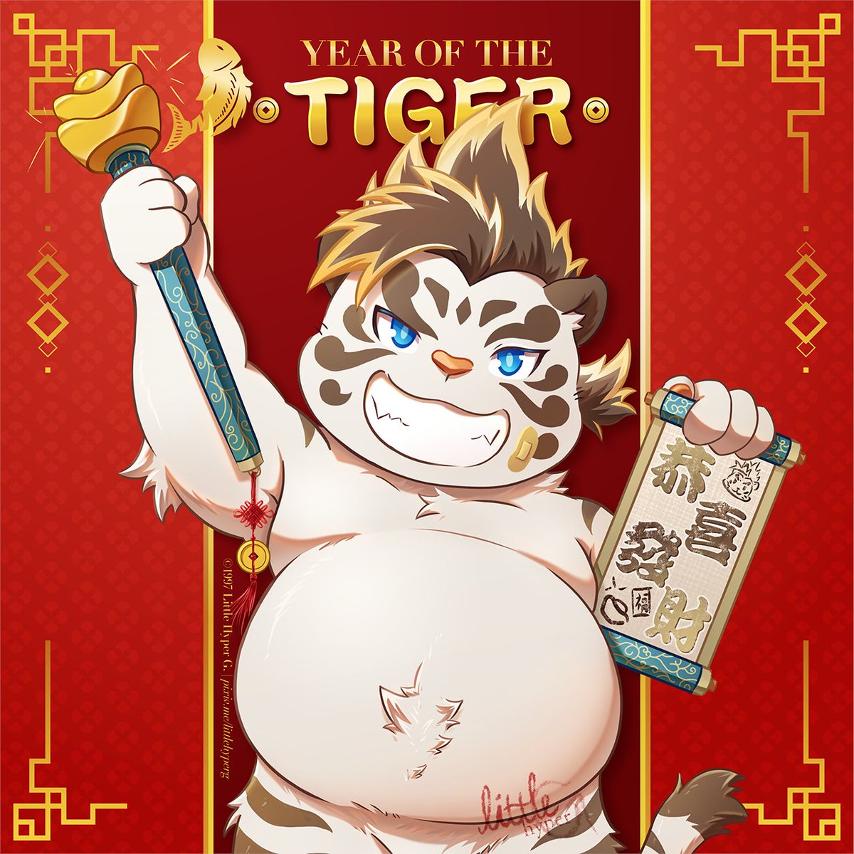 LittleHyperG's tweet photo. Wish you all an auspicious #YearoftheTiger ! 🐯🐯
Worship your local Tiger God to gain an even better boost in luck and prosperity for the whole year 😉✨
#Licho #Furry #Housamo #TokyoAfterschoolSummoners #放サモ #ChineseNewYear #福 https://t.co/uQmZTVBCMz