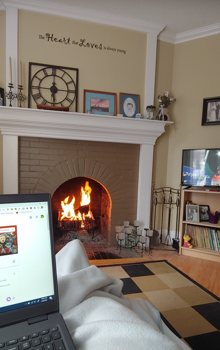 Settled in to do some planning - sometimes you just have to change things up - and watch some Olympics. #TeacherLife