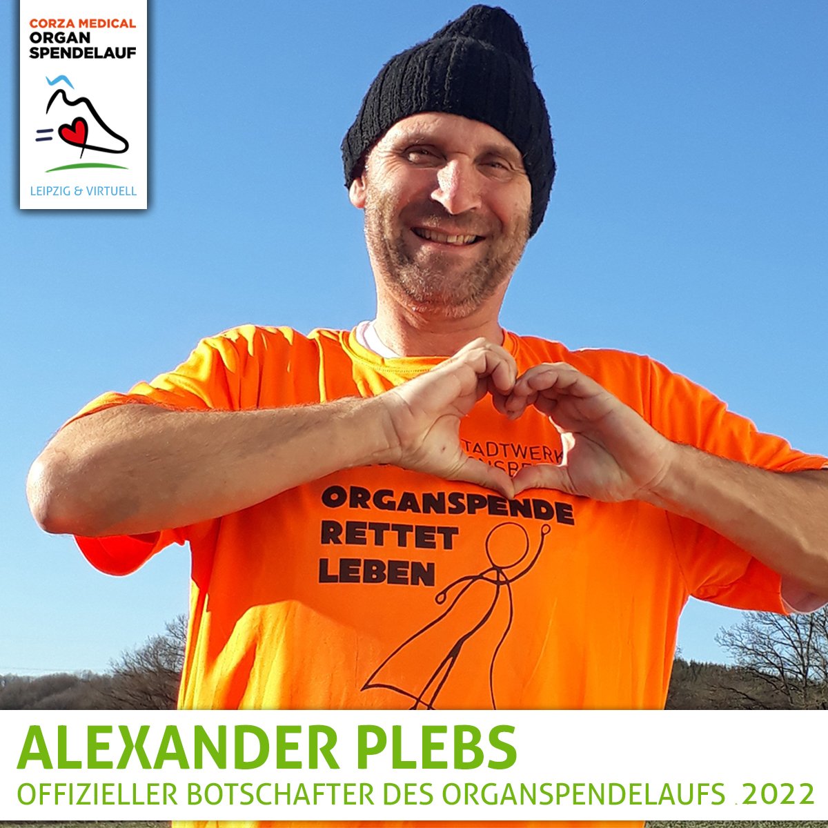 Alexander Plebs unterstützt als #botschafter den #Organspendelauf bereits seit 2021. Herzlichen Dank! #laufen am 8.4.22 in #leipzig oder als #virtuellerlauf! organspendelauf.de #organspende #running #helfen #charity #gutestun #Leben