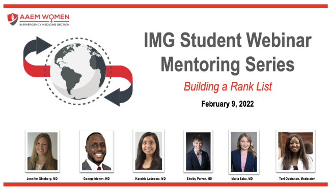 Calling IMGs- particularly 4th year students!   Thursday (2/9) at 8P ET, there will be a panel discussion about building a rank list.  All are welcome- any gender, any year, anybody interested in this topic.  Register at us06web.zoom.us/meeting/regist… 
<a href="/aaeminfo/">AAEM</a> <a href="/AAEMRSA/">AAEM/RSA</a> <a href="/SMisthal/">Sara Misthal</a>