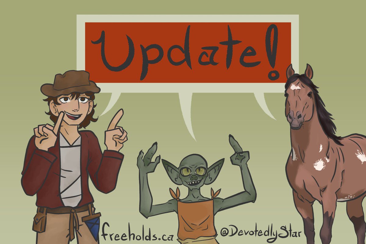 DevotedlyStar's tweet photo. Chapter Two of my webcomic #GoblinJam is coming out today, go check it out !
New ? Start here : https://t.co/thPwLbfL6l https://t.co/C4H76pbSoO