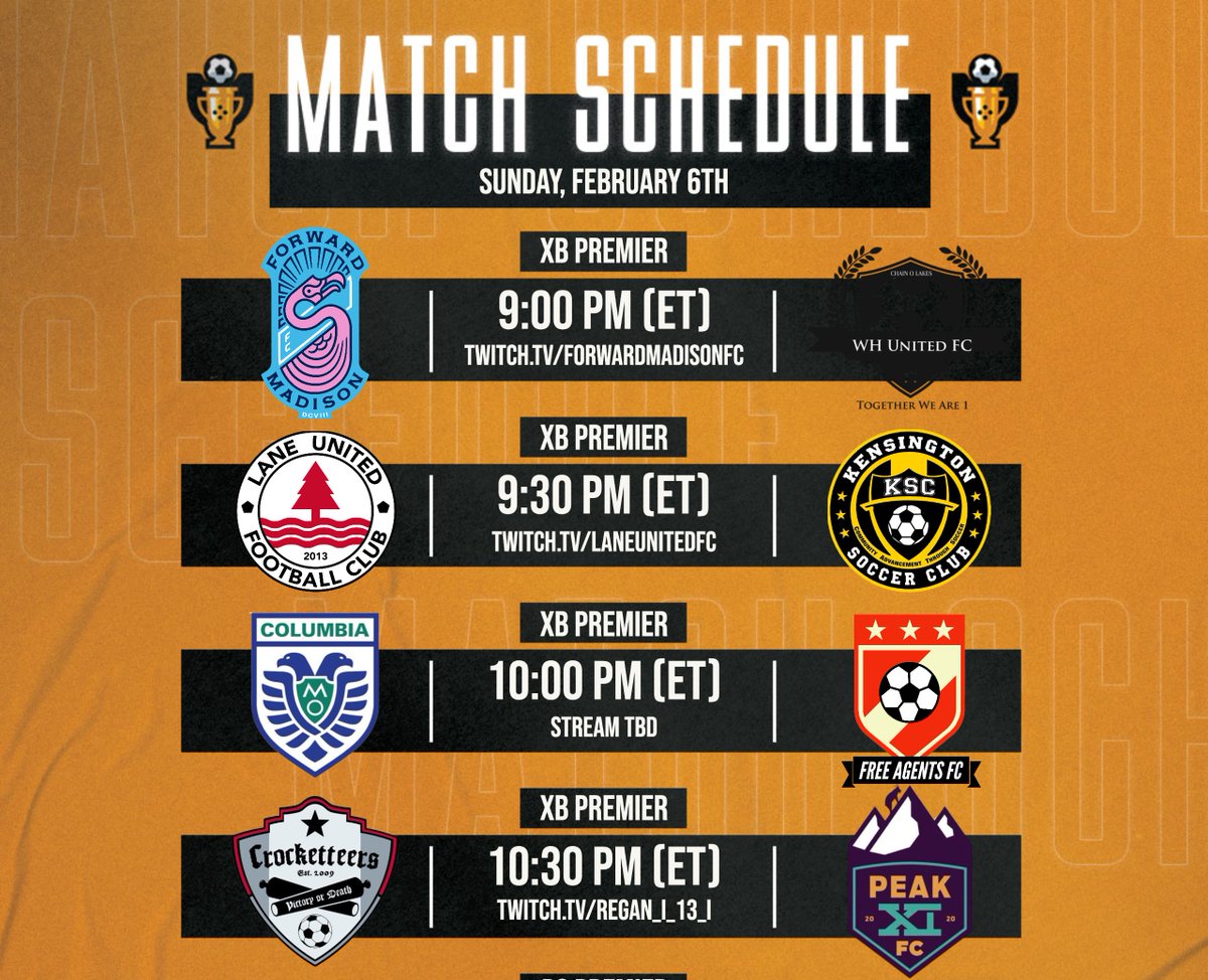 lowerleagueEcup's tweet photo. The 2022 Knockout Stage gets underway today with a full slate of matches!

Today's Schedule ⬇️⬇️⬇️ https://t.co/HJDjBOXCqz