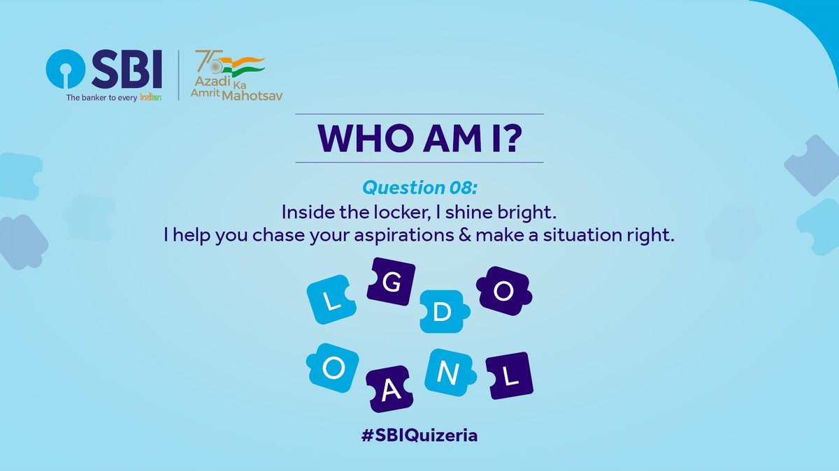 TheOfficialSBI's tweet photo. This fun quiz will surely brighten your day. Take a quick guess and reply in the comment section below.
#SBIQuizeria #SBI #Quiz #AzadiKaAmritMahotsavWithSBI #AmritMahotsav https://t.co/NYS0dkxjpw