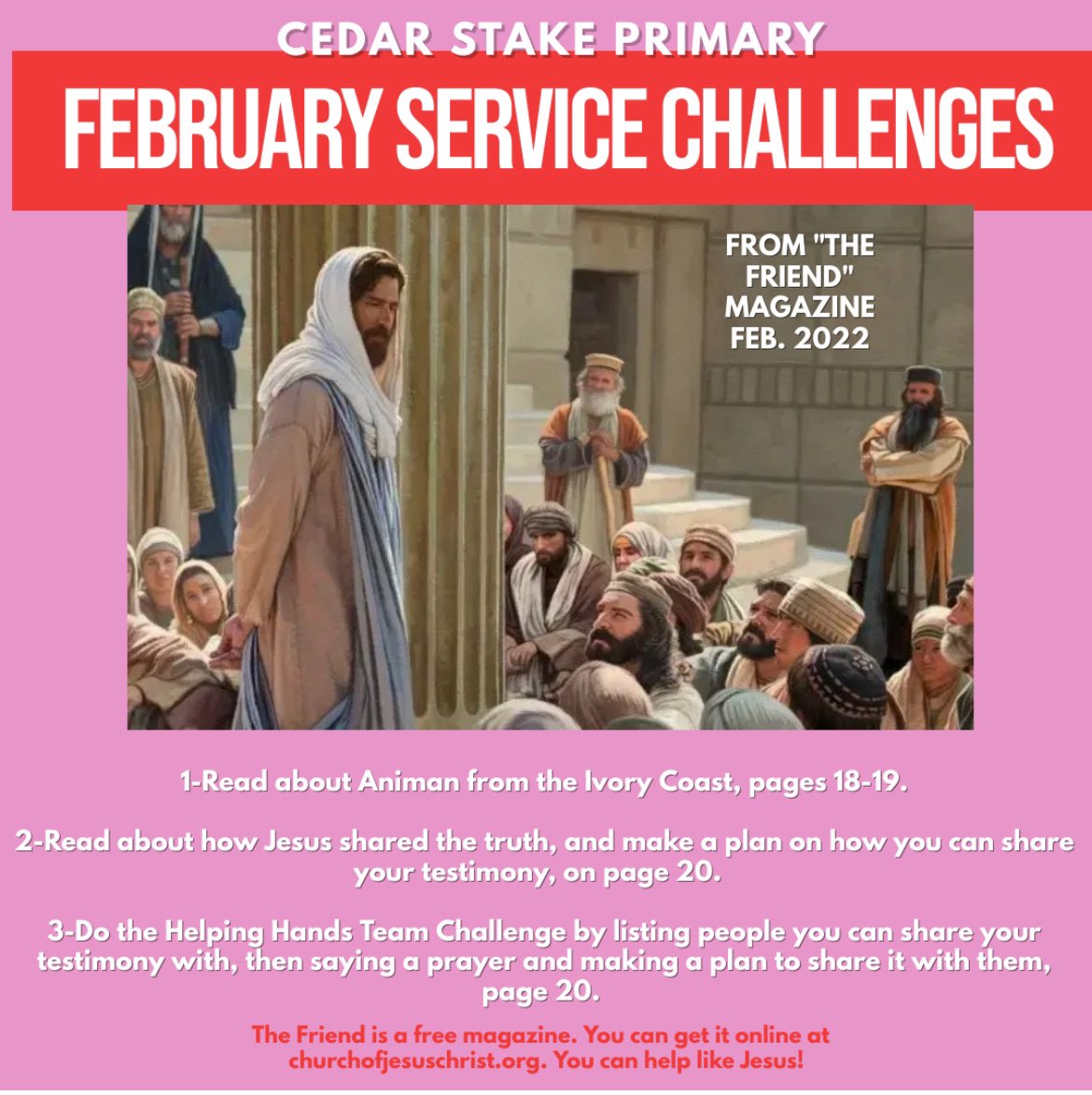 cedarcityutahs1's tweet photo. Primary Service Challenge for February!!

#cedarcitystake #primary #PRIMARYCHALLENGE https://t.co/gXLZzkiNaT