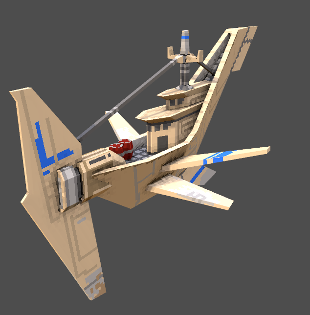 Davunkuman's tweet photo. The skyship from Cloud Raider #Blender3d #lowpoly #pixelart #unionbytes https://t.co/3lDyThntly