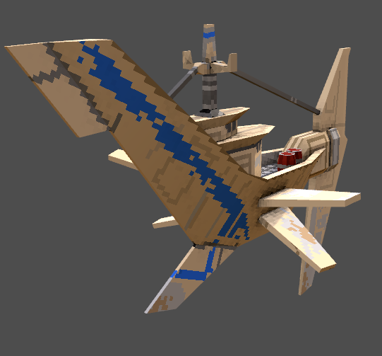 Davunkuman's tweet photo. The skyship from Cloud Raider #Blender3d #lowpoly #pixelart #unionbytes https://t.co/3lDyThntly